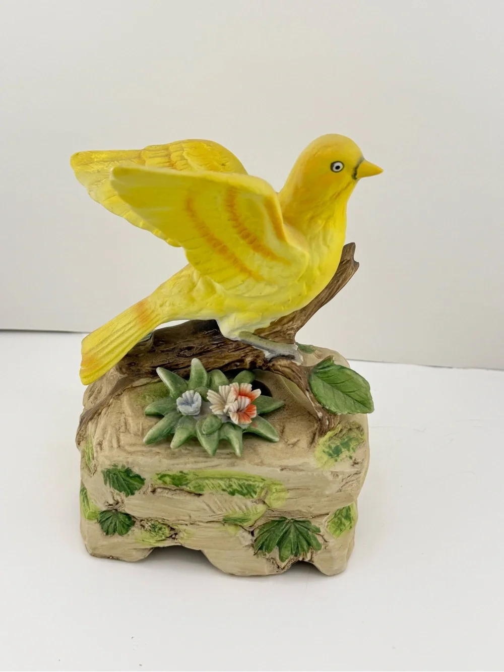 Vintage Ceramic Bird Figurine Decorative Accent / Does not play music